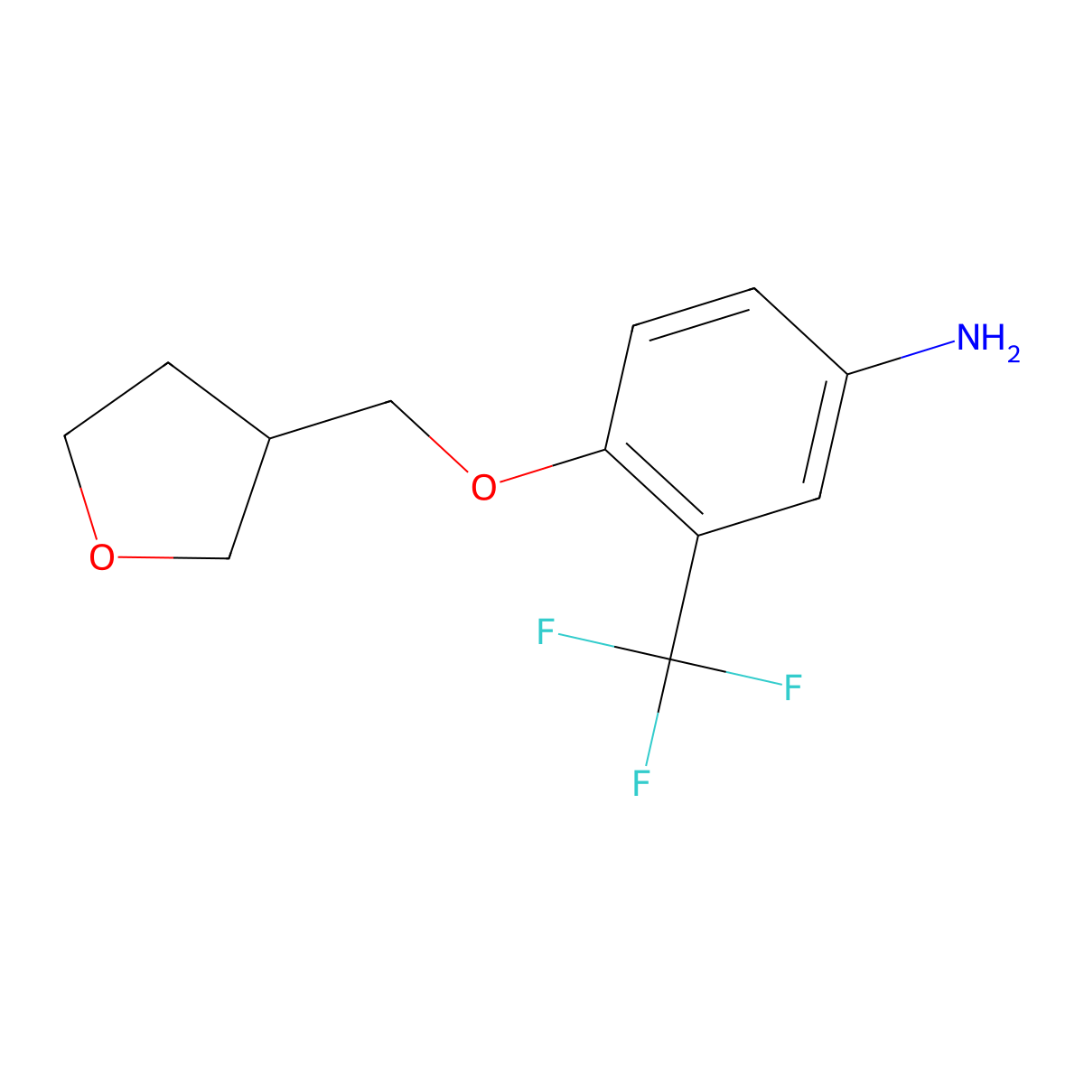 4-(Oxolan-3-ylmethoxy)-3-(trifluoromethyl)aniline molecular structure, CAS 1291714-43-6