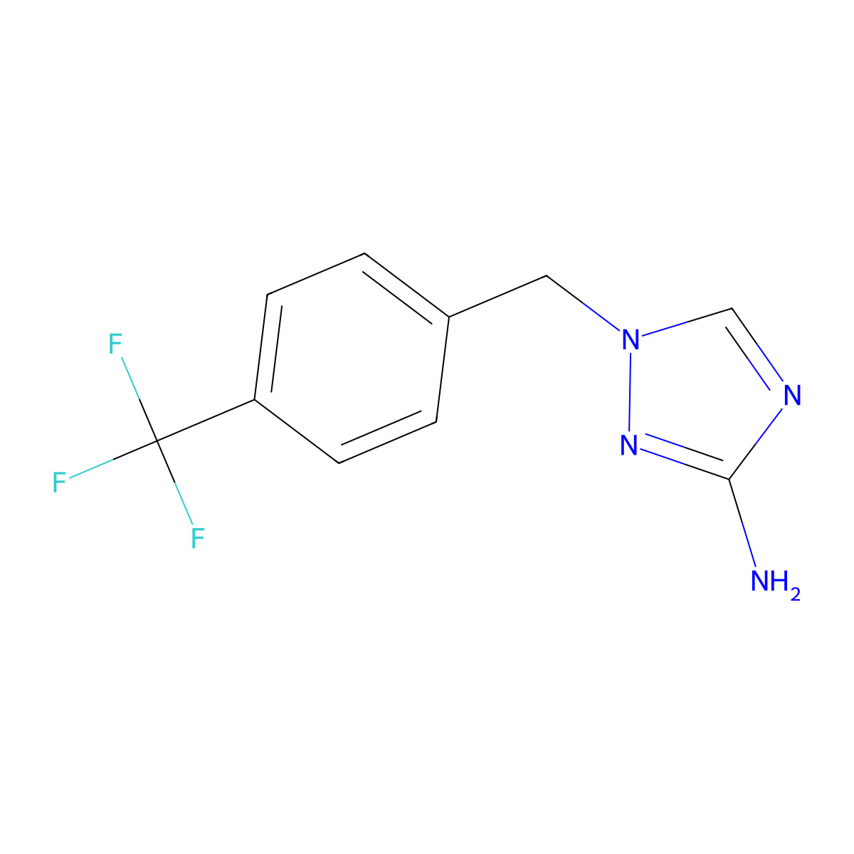 1-{[4-(trifluoromethyl)phenyl]methyl}-1H-1,2,4-triazol-3-amine molecular structure, CAS 1291723-68-6