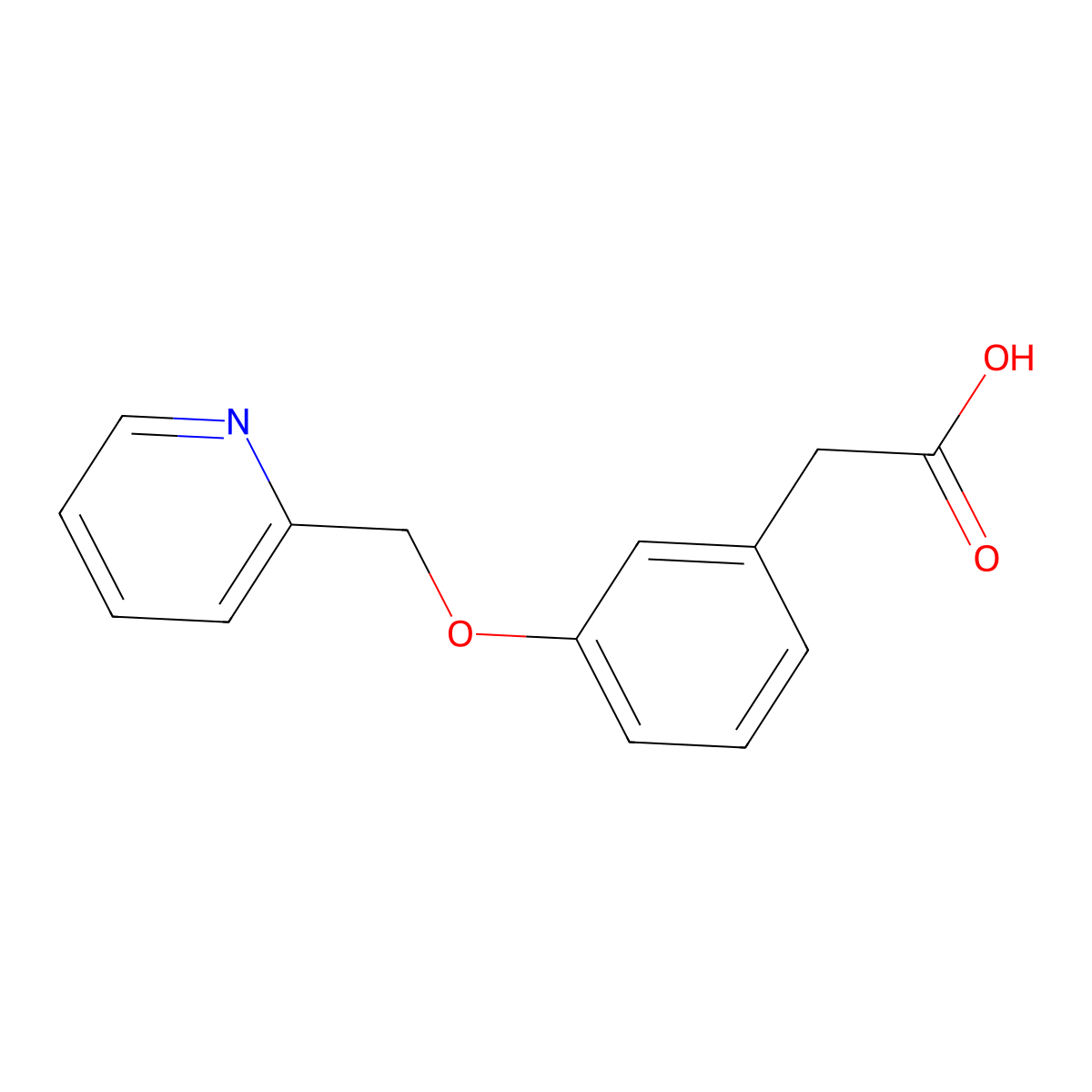 2-(3-(Pyridin-2-ylmethoxy)phenyl)acetic acid molecular structure, CAS 1291744-36-9