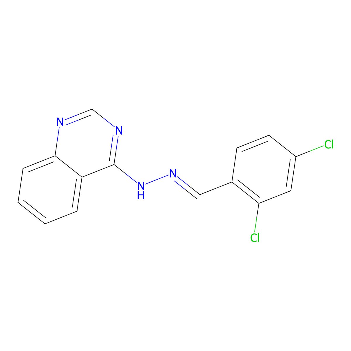 4-[(2E)-2-(2,4-dichlorobenzylidene)hydrazinyl]quinazoline molecular structure, CAS 129177-08-8