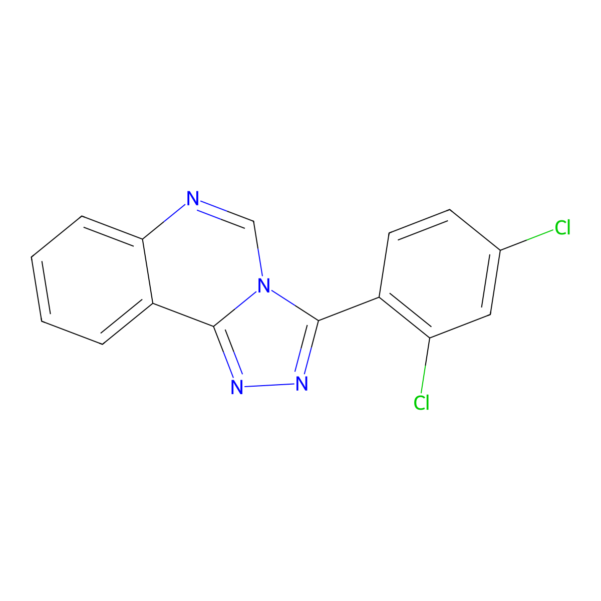 3-(2,4-Dichlorophenyl)-[1,2,4]triazolo[4,3-c]quinazoline molecular structure, CAS 129177-17-9