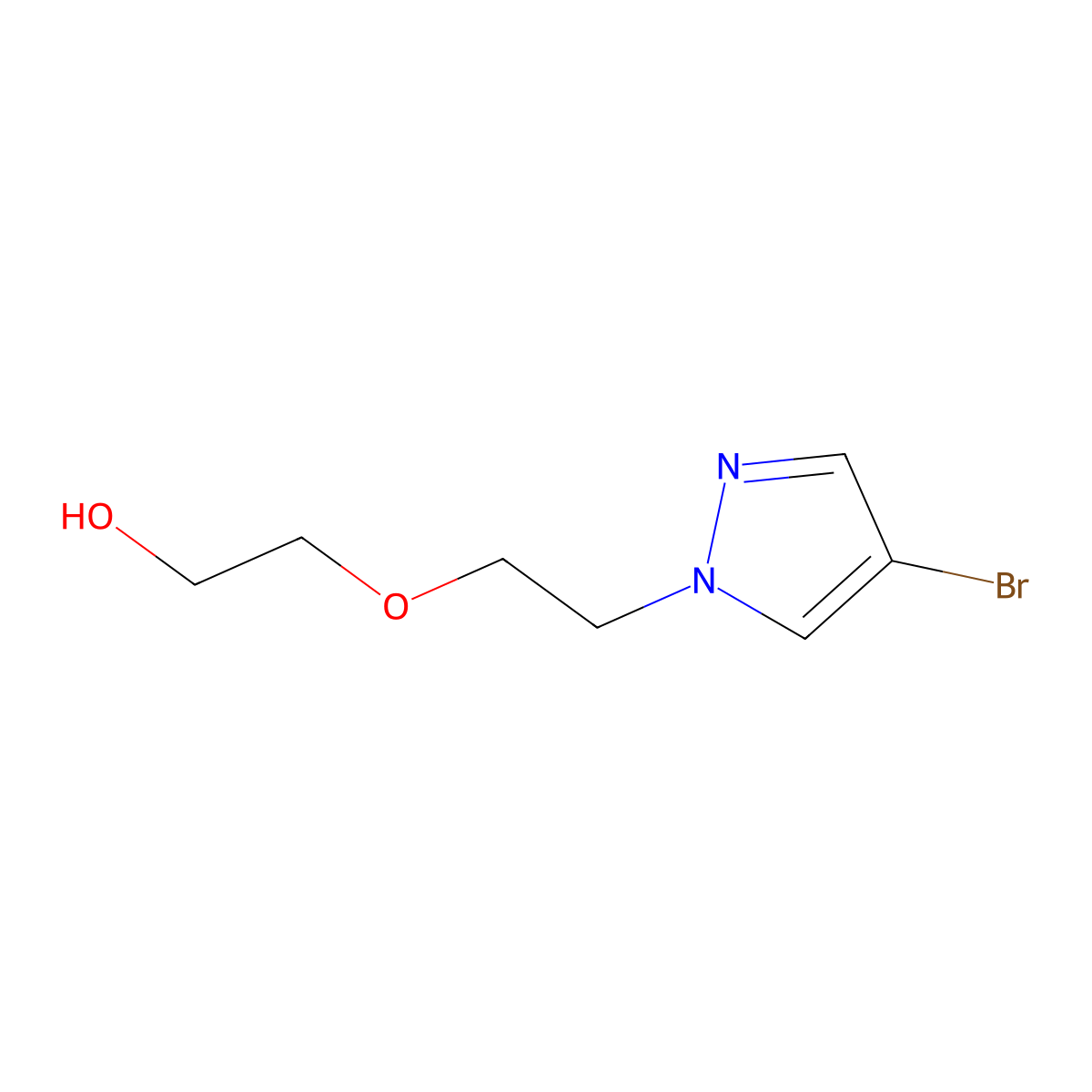 2-[2-(4-bromo-1H-pyrazol-1-yl)ethoxy]ethan-1-ol molecular structure, CAS 1291797-86-8