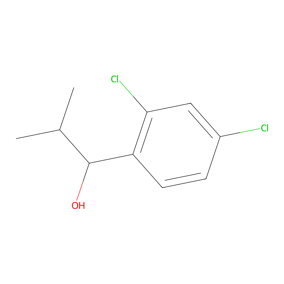 1-(2,4-Dichlorophenyl)-2-methylpropan-1-ol molecular structure, CAS 1291801-56-3
