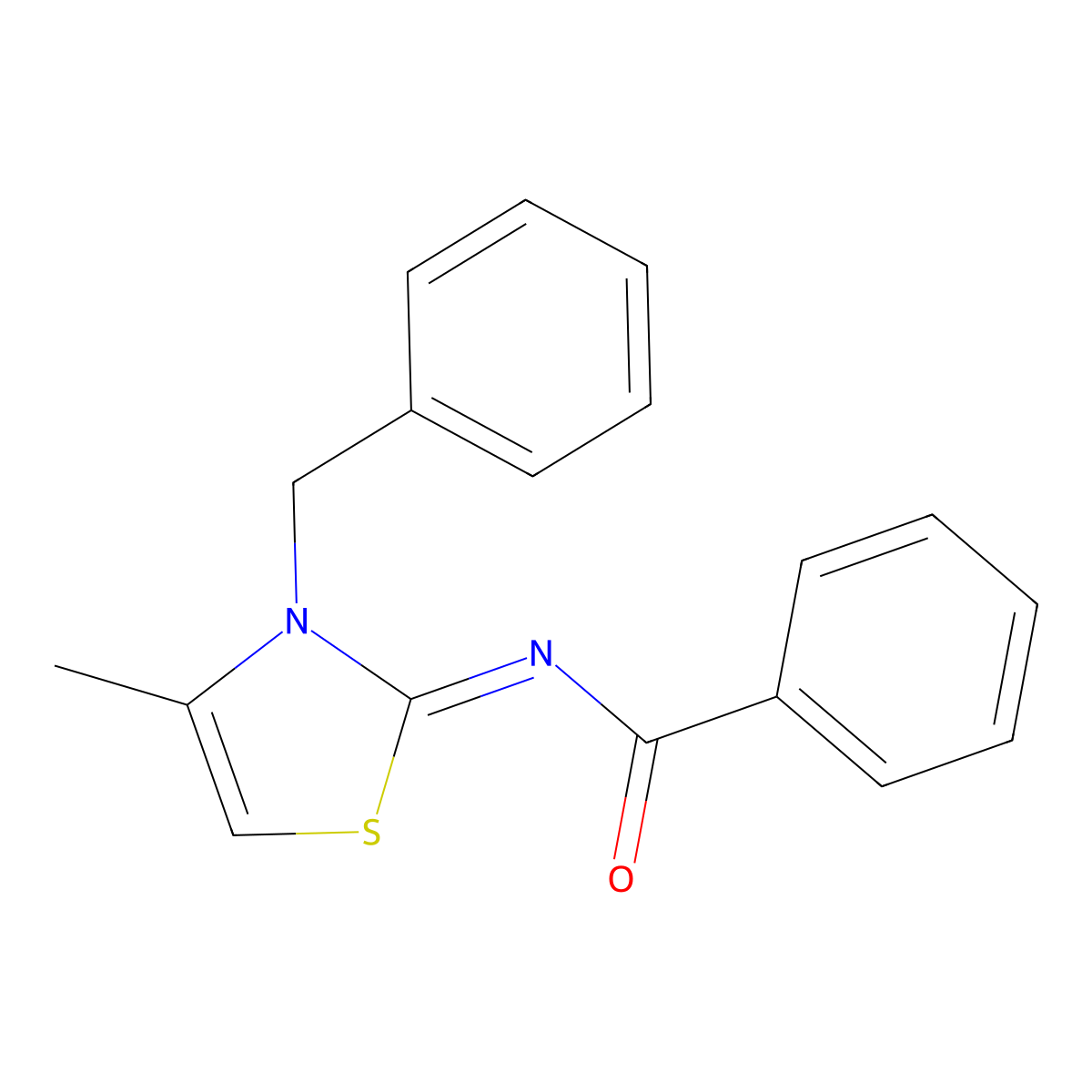 (Z)-N-(3-benzyl-4-methylthiazol-2(3H)-ylidene)benzamide molecular structure, CAS 129181-15-3