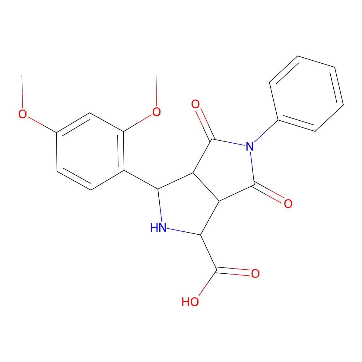 3-(2,4-Dimethoxyphenyl)-4,6-dioxo-5-phenyl-octahydropyrrolo[3,4-c]pyrrole-1-carboxylic acid molecular structure, CAS 1291831-37-2