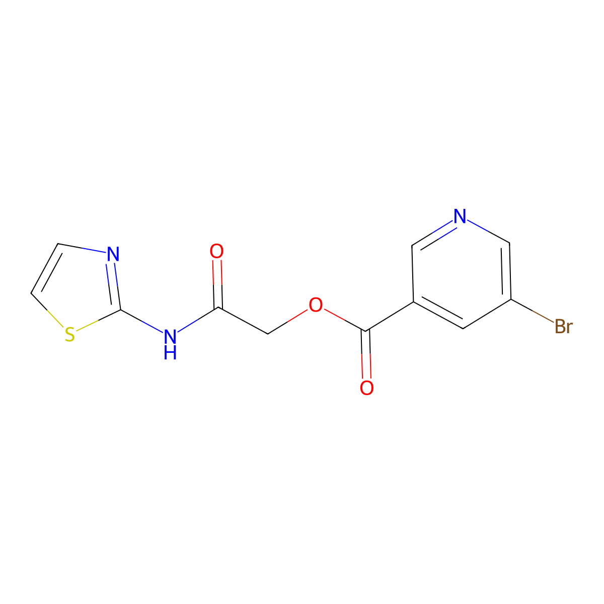 [(1,3-Thiazol-2-yl)carbamoyl]methyl 5-bromopyridine-3-carboxylate molecular structure, CAS 1291832-05-7