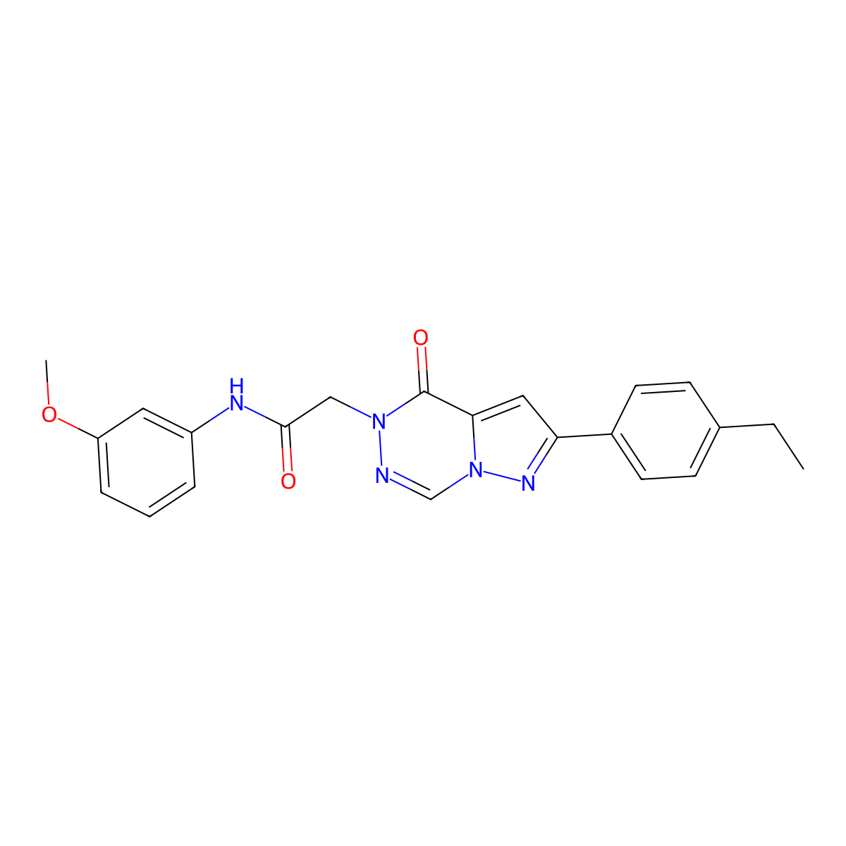 2-[2-(4-ethylphenyl)-4-oxopyrazolo[1,5-d][1,2,4]triazin-5(4H)-yl]-N-(3-methoxyphenyl)acetamide molecular structure, CAS 1291832-08-0