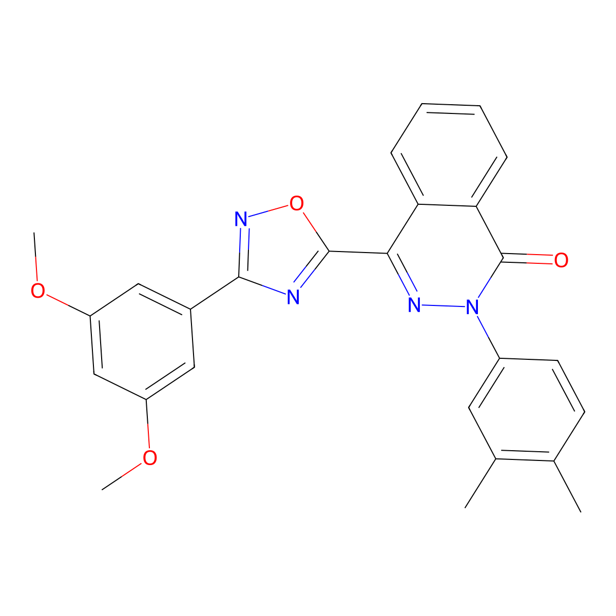 4-[3-(3,5-dimethoxyphenyl)-1,2,4-oxadiazol-5-yl]-2-(3,4-dimethylphenyl)phthalazin-1(2H)-one molecular structure, CAS 1291832-10-4