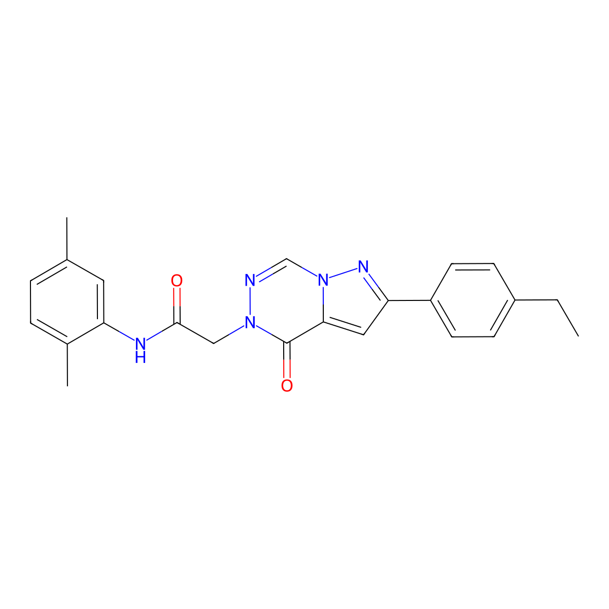 N-(2,5-dimethylphenyl)-2-[2-(4-ethylphenyl)-4-oxopyrazolo[1,5-d][1,2,4]triazin-5(4H)-yl]acetamide molecular structure, CAS 1291832-15-9