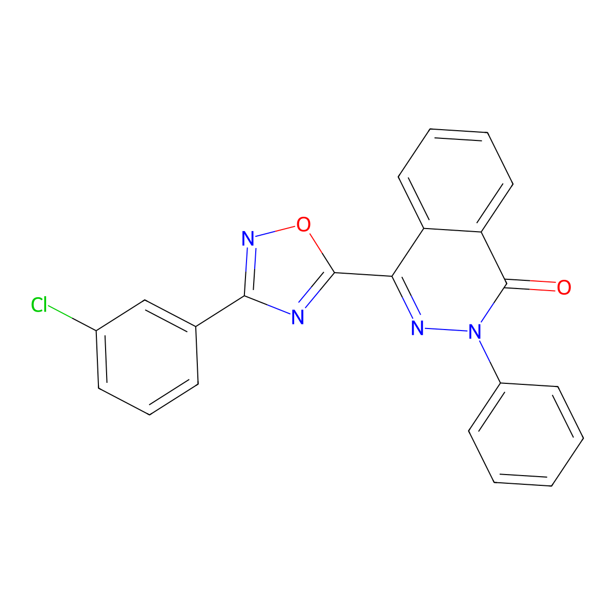 4-[3-(3-chlorophenyl)-1,2,4-oxadiazol-5-yl]-2-phenylphthalazin-1(2H)-one molecular structure, CAS 1291832-17-1