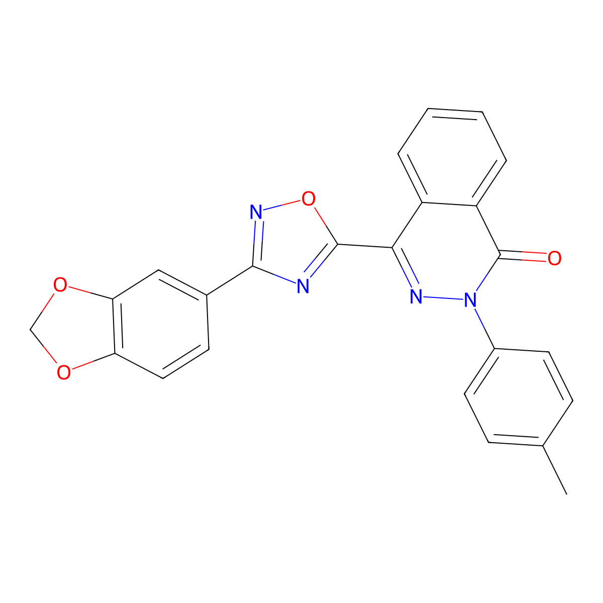 4-[3-(1,3-benzodioxol-5-yl)-1,2,4-oxadiazol-5-yl]-2-(4-methylphenyl)phthalazin-1(2H)-one molecular structure, CAS 1291832-18-2