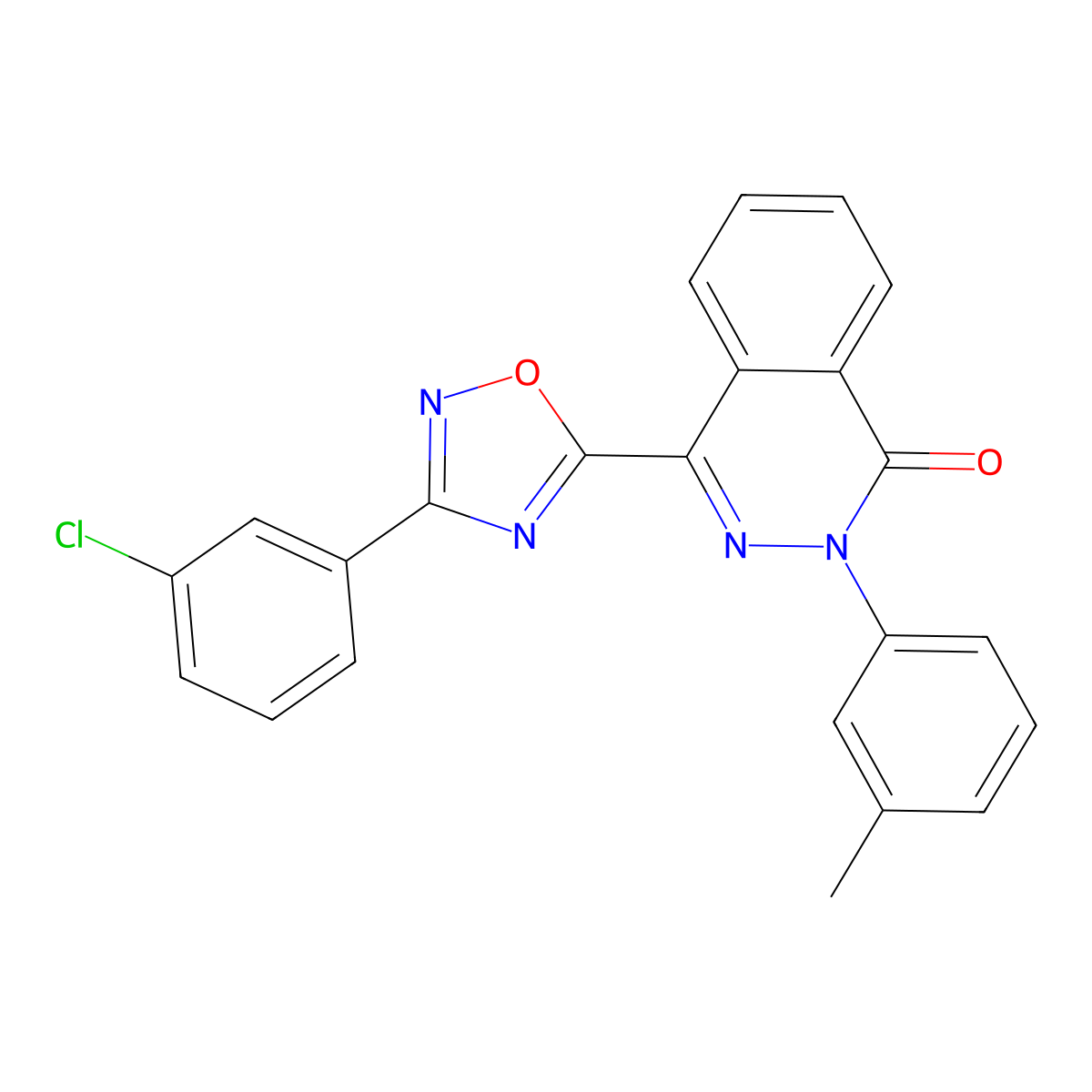 4-[3-(3-chlorophenyl)-1,2,4-oxadiazol-5-yl]-2-(3-methylphenyl)phthalazin-1(2H)-one molecular structure, CAS 1291832-22-8