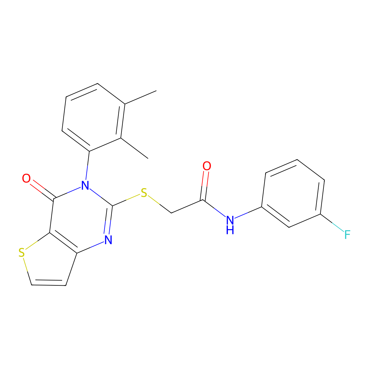2-{[3-(2,3-dimethylphenyl)-4-oxo-3,4-dihydrothieno[3,2-d]pyrimidin-2-yl]sulfanyl}-N-(3-fluorophenyl)acetamide molecular structure, CAS 1291832-44-4