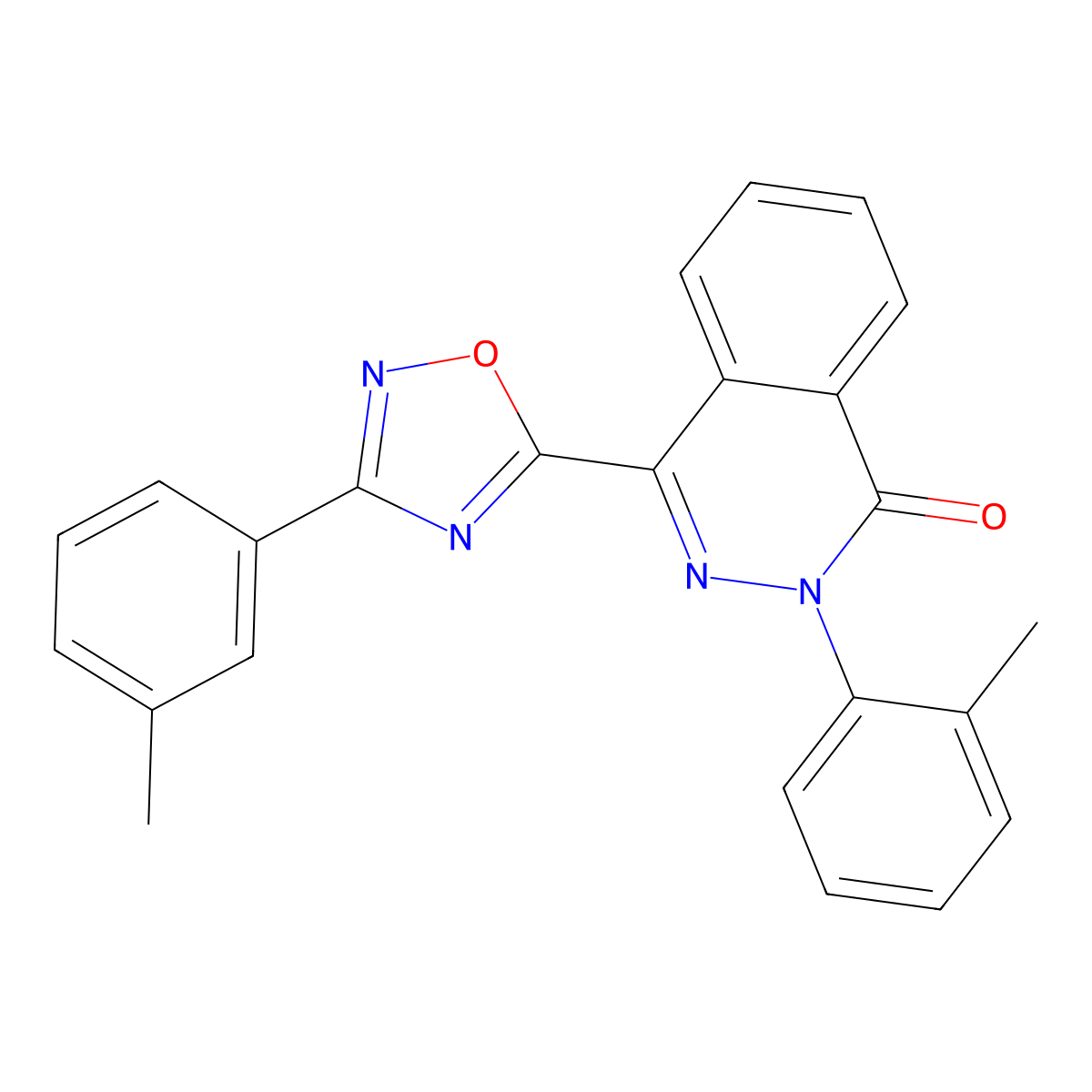 2-(2-Methylphenyl)-4-[3-(3-methylphenyl)-1,2,4-oxadiazol-5-yl]-1,2-dihydrophthalazin-1-one molecular structure, CAS 1291832-62-6