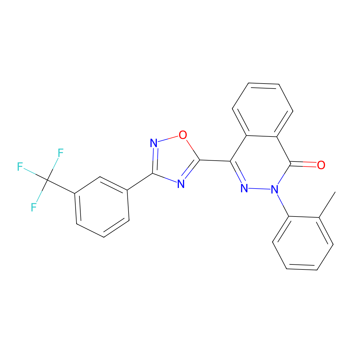 2-(2-methylphenyl)-4-{3-[3-(trifluoromethyl)phenyl]-1,2,4-oxadiazol-5-yl}phthalazin-1(2H)-one molecular structure, CAS 1291832-63-7