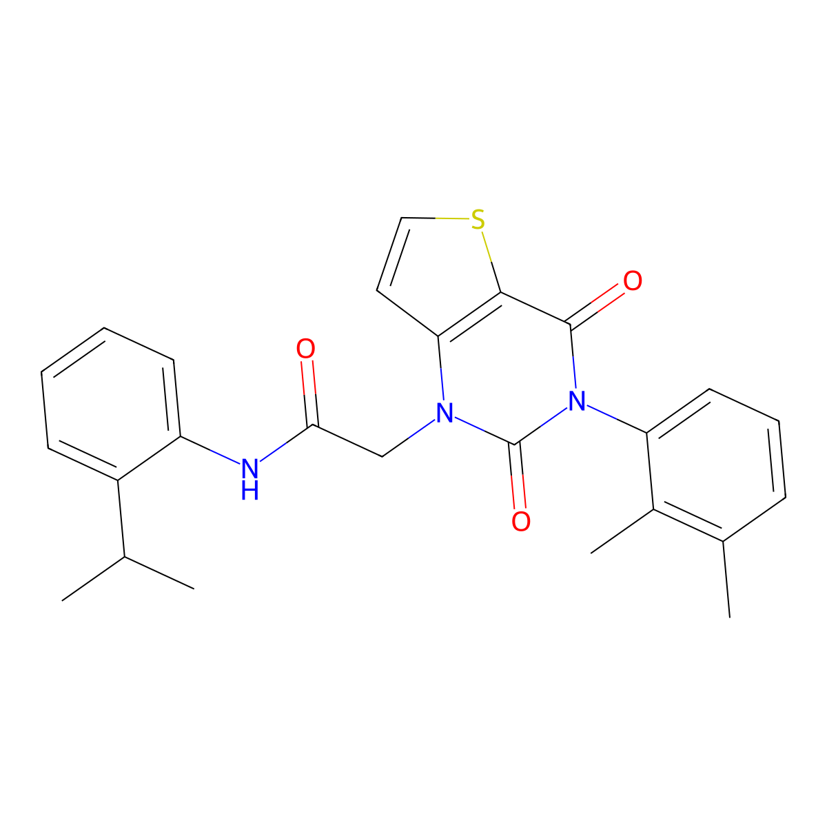 2-[3-(2,3-dimethylphenyl)-2,4-dioxo-3,4-dihydrothieno[3,2-d]pyrimidin-1(2H)-yl]-N-[2-(propan-2-yl)phenyl]acetamide molecular structure, CAS 1291832-88-6