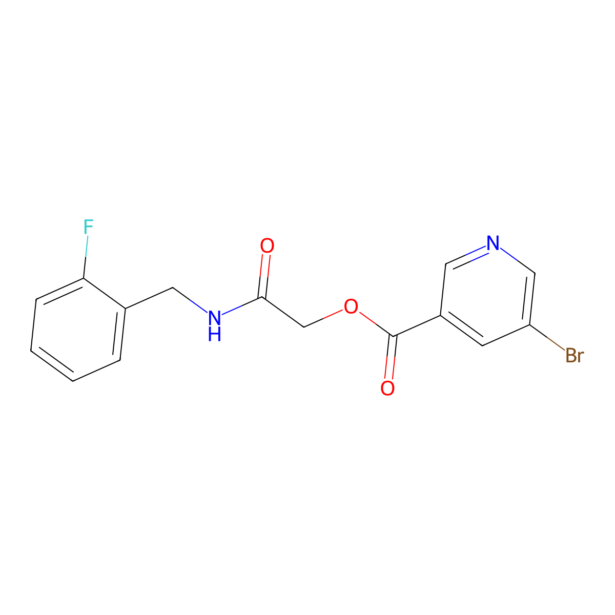 2-[(2-Fluorobenzyl)amino]-2-oxoethyl 5-bromopyridine-3-carboxylate molecular structure, CAS 1291832-94-4