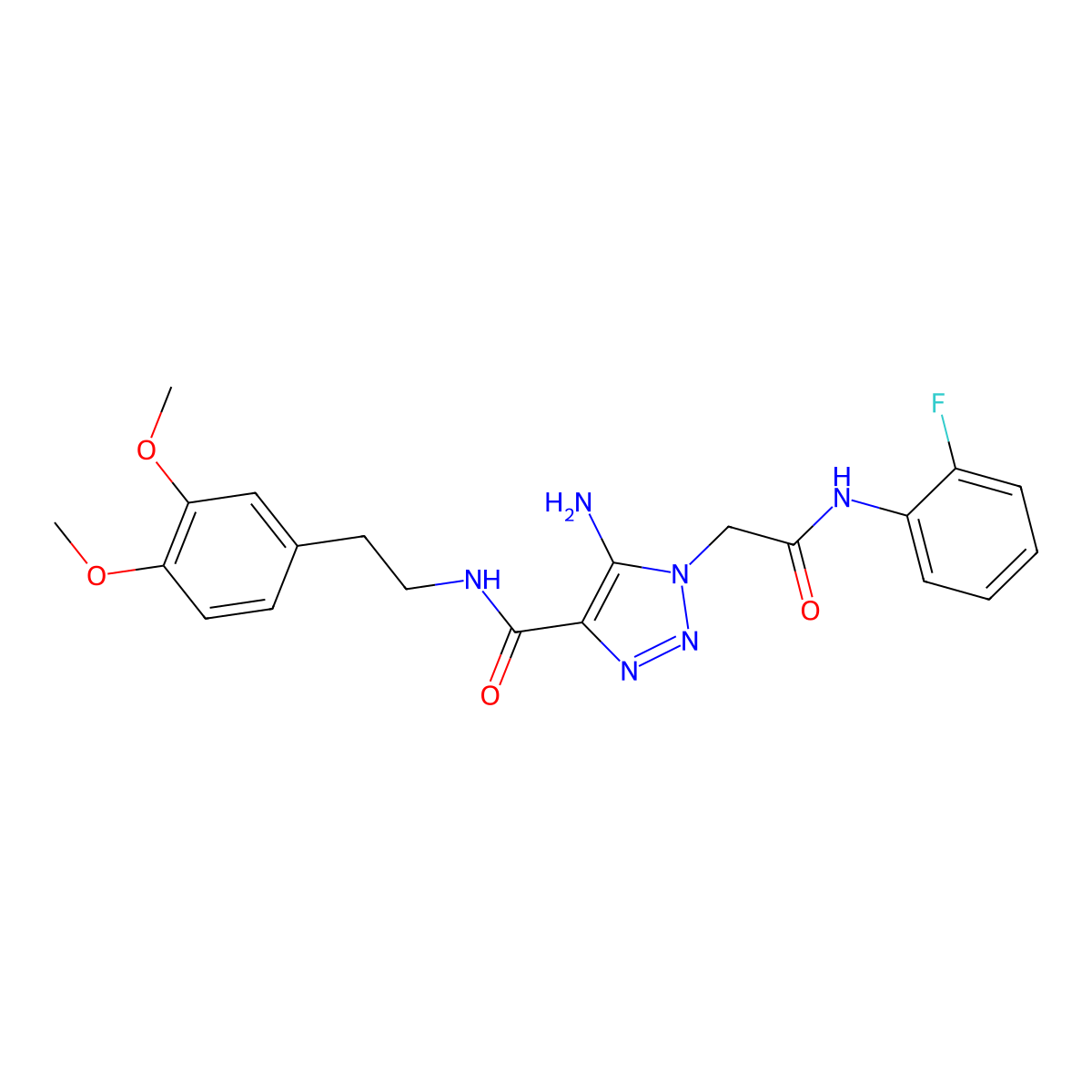 5-amino-N-[2-(3,4-dimethoxyphenyl)ethyl]-1-{2-[(2-fluorophenyl)amino]-2-oxoethyl}-1H-1,2,3-triazole-4-carboxamide molecular structure, CAS 1291834-06-4