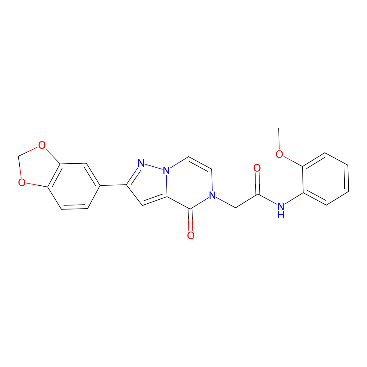 2-[2-(1,3-benzodioxol-5-yl)-4-oxopyrazolo[1,5-a]pyrazin-5(4H)-yl]-N-(2-methoxyphenyl)acetamide molecular structure, CAS 1291834-29-1