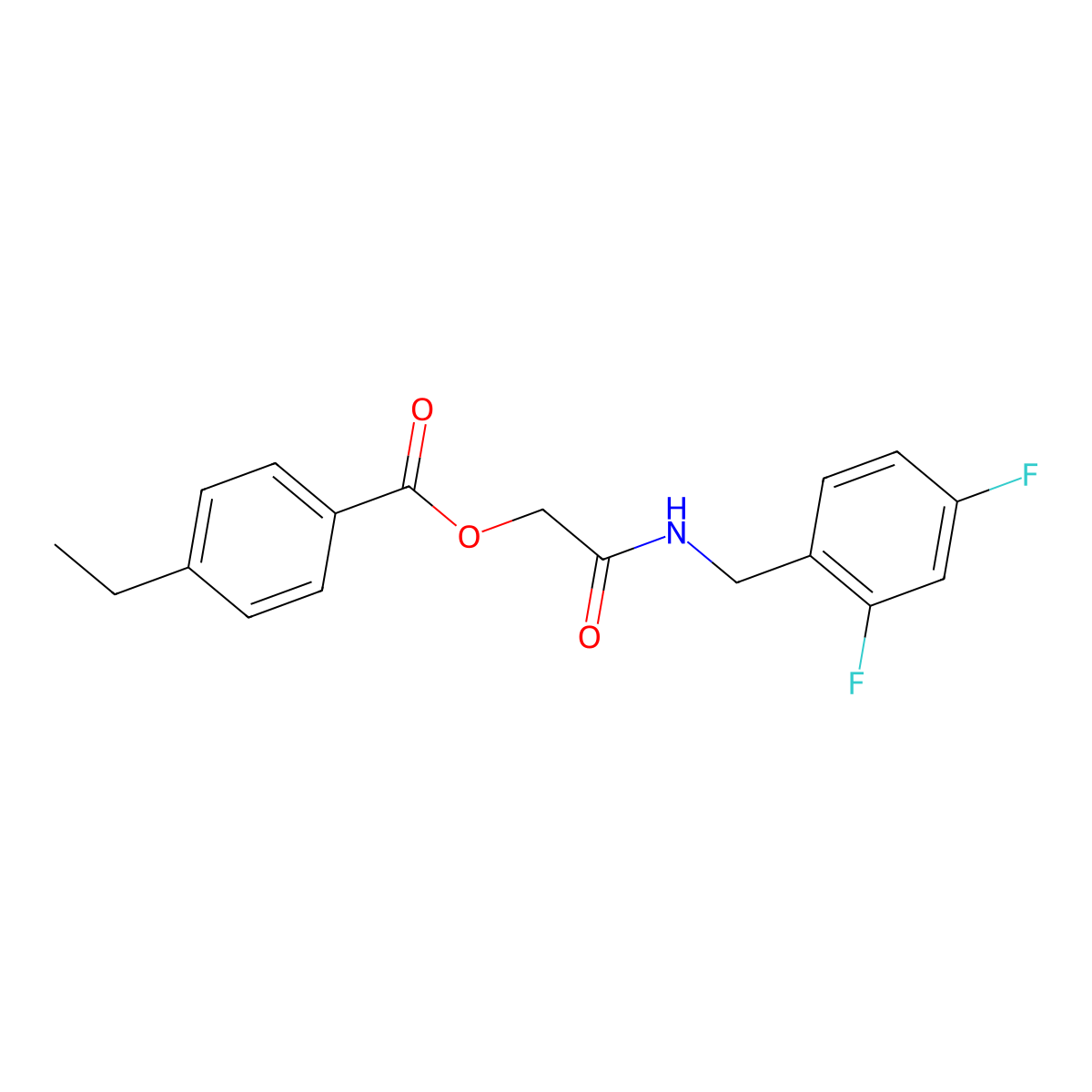 2-((2,4-Difluorobenzyl)amino)-2-oxoethyl 4-ethylbenzoate molecular structure, CAS 1291834-67-7