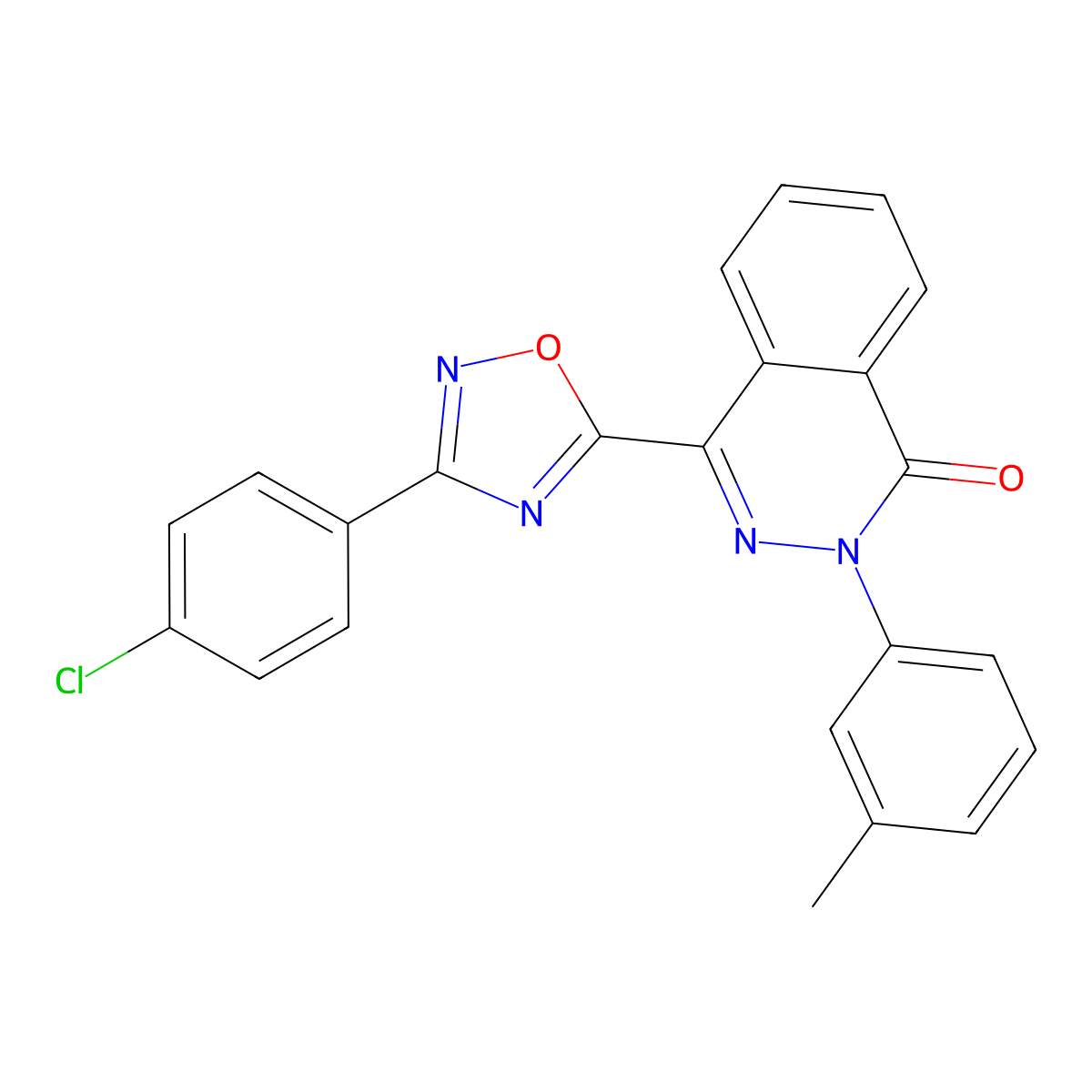 4-[3-(4-chlorophenyl)-1,2,4-oxadiazol-5-yl]-2-(3-methylphenyl)phthalazin-1(2H)-one molecular structure, CAS 1291834-69-9