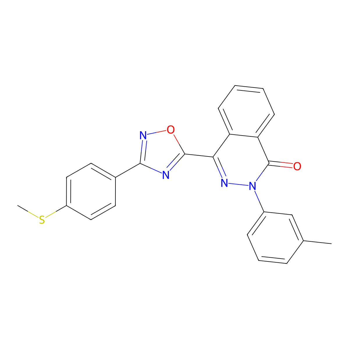 2-(3-methylphenyl)-4-{3-[4-(methylthio)phenyl]-1,2,4-oxadiazol-5-yl}phthalazin-1(2H)-one molecular structure, CAS 1291834-70-2