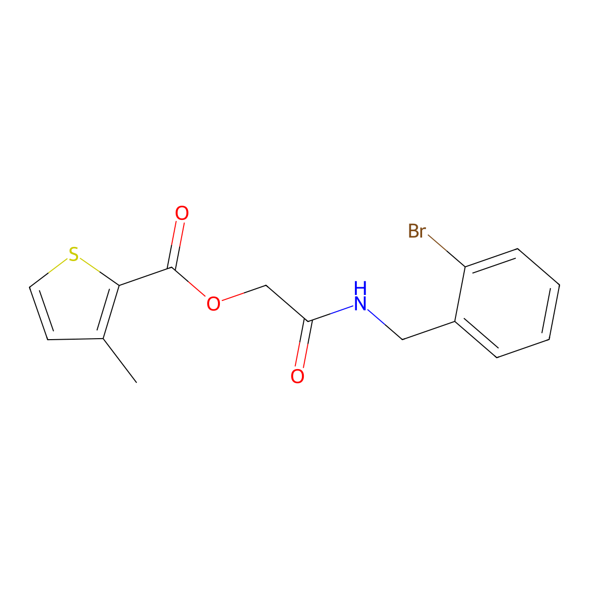 2-((2-Bromobenzyl)amino)-2-oxoethyl 3-methylthiophene-2-carboxylate molecular structure, CAS 1291834-72-4