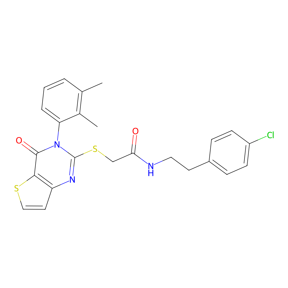 N-[2-(4-chlorophenyl)ethyl]-2-{[3-(2,3-dimethylphenyl)-4-oxo-3,4-dihydrothieno[3,2-d]pyrimidin-2-yl]sulfanyl}acetamide molecular structure, CAS 1291835-81-8