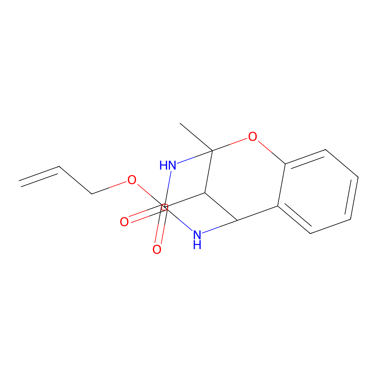 allyl 2-methyl-4-oxo-3,4,5,6-tetrahydro-2H-2,6-methano-1,3,5-benzoxadiazocine-11-carboxylate molecular structure, CAS 1291835-83-0