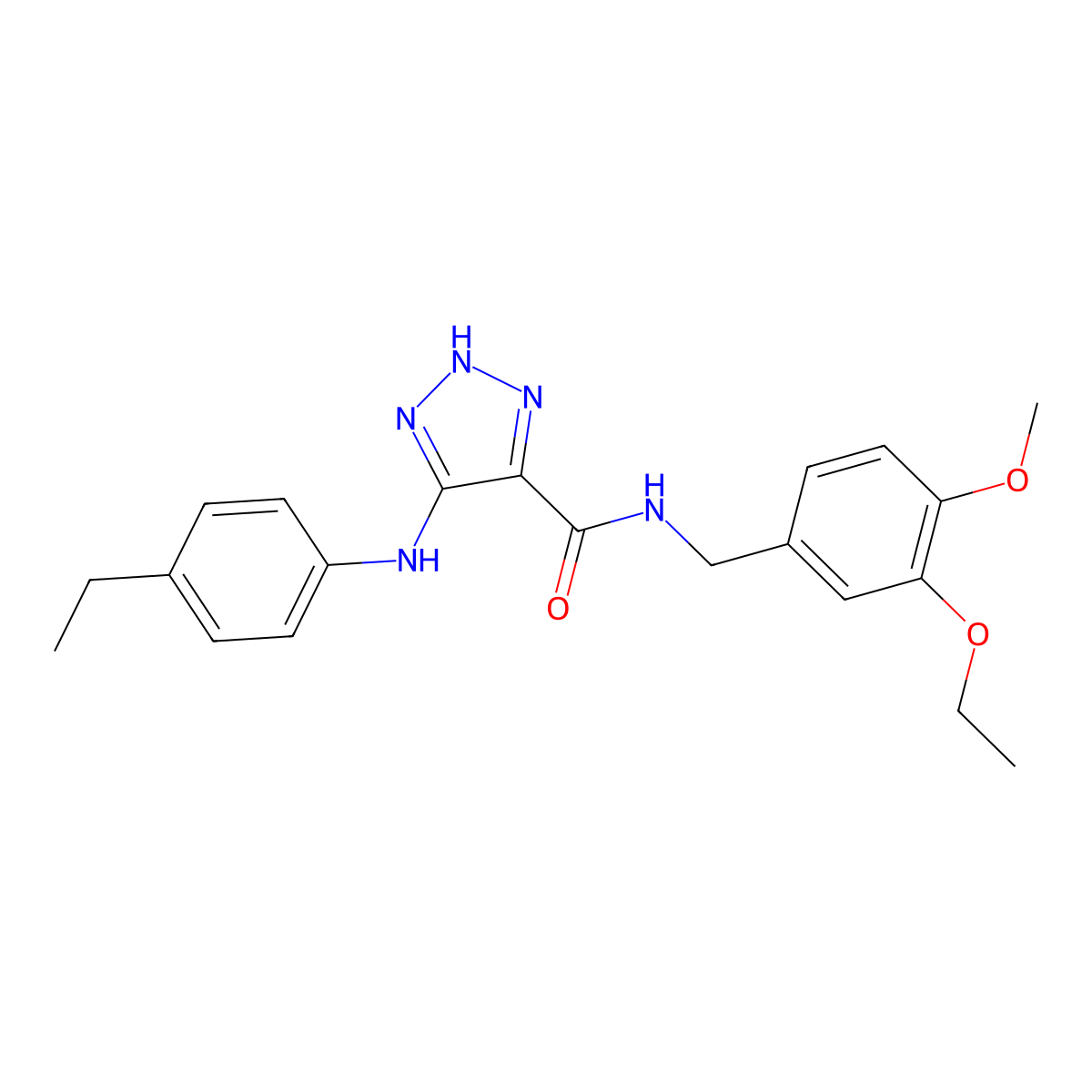 N-[(3-ethoxy-4-methoxyphenyl)methyl]-5-[(4-ethylphenyl)amino]-1H-1,2,3-triazole-4-carboxamide molecular structure, CAS 1291836-41-3