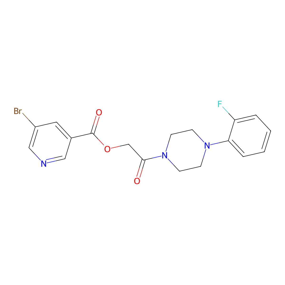 2-[4-(2-Fluorophenyl)piperazin-1-yl]-2-oxoethyl 5-bromopyridine-3-carboxylate molecular structure, CAS 1291837-66-5