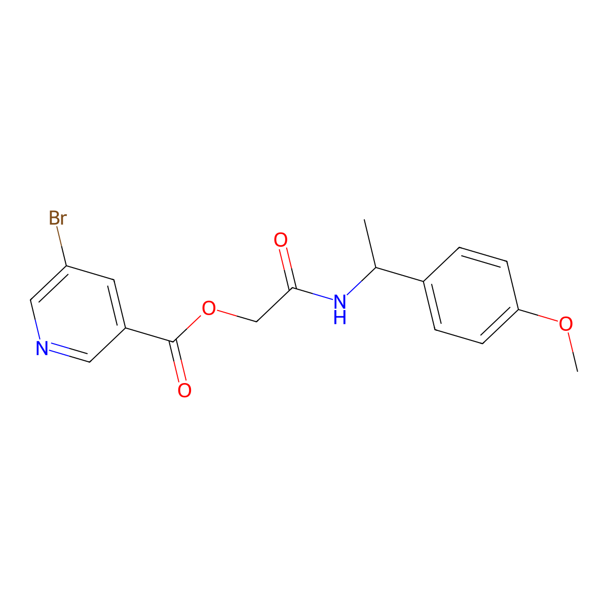 2-{[1-(4-Methoxyphenyl)ethyl]amino}-2-oxoethyl 5-bromopyridine-3-carboxylate molecular structure, CAS 1291837-75-6