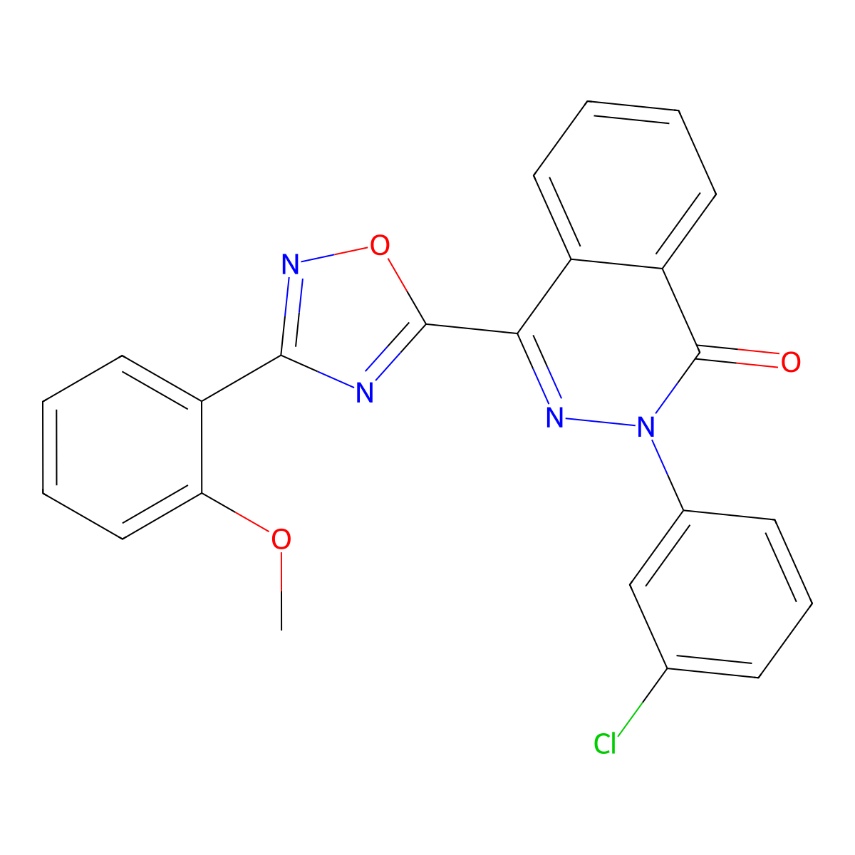 2-(3-chlorophenyl)-4-[3-(2-methoxyphenyl)-1,2,4-oxadiazol-5-yl]phthalazin-1(2H)-one molecular structure, CAS 1291838-37-3