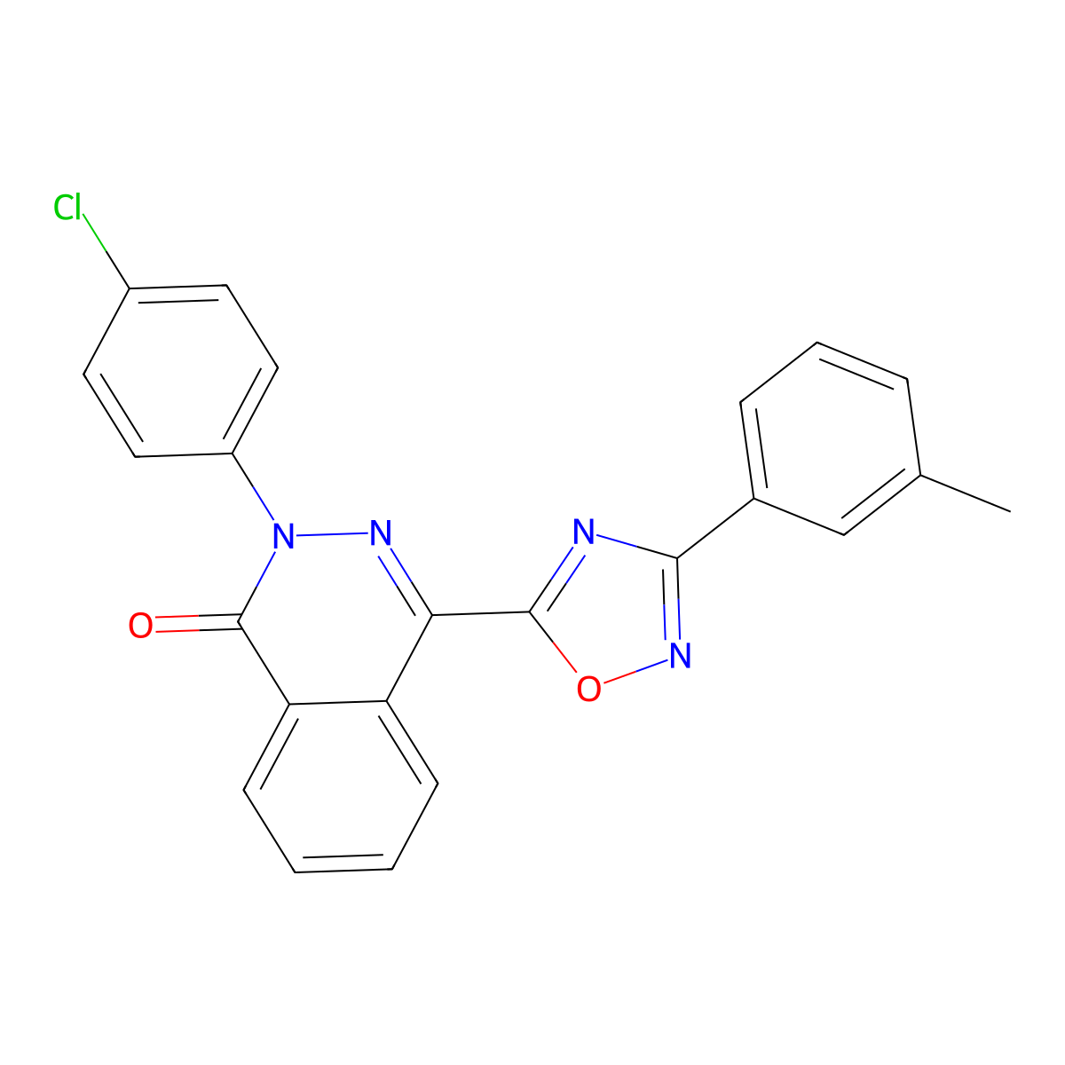 2-(4-chlorophenyl)-4-[3-(3-methylphenyl)-1,2,4-oxadiazol-5-yl]phthalazin-1(2H)-one molecular structure, CAS 1291838-41-9