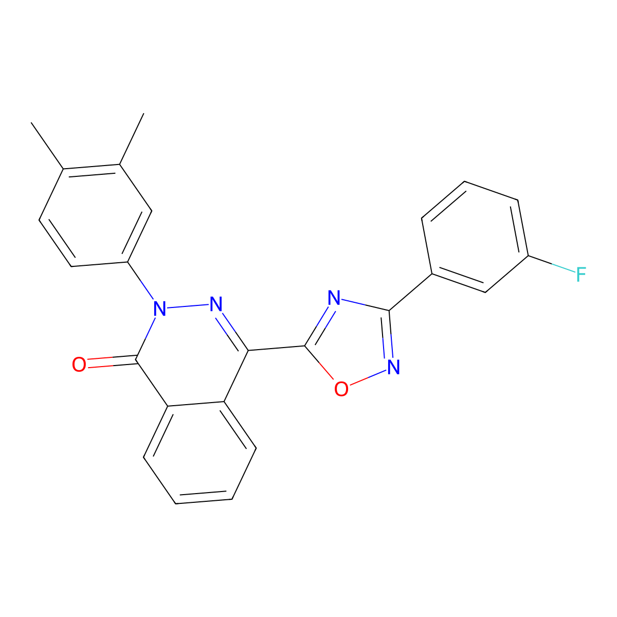2-(3,4-dimethylphenyl)-4-[3-(3-fluorophenyl)-1,2,4-oxadiazol-5-yl]phthalazin-1(2H)-one molecular structure, CAS 1291838-49-7
