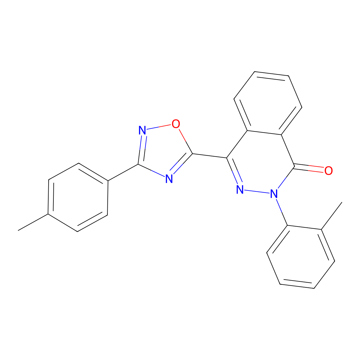 2-(2-methylphenyl)-4-[3-(4-methylphenyl)-1,2,4-oxadiazol-5-yl]phthalazin-1(2H)-one molecular structure, CAS 1291838-51-1