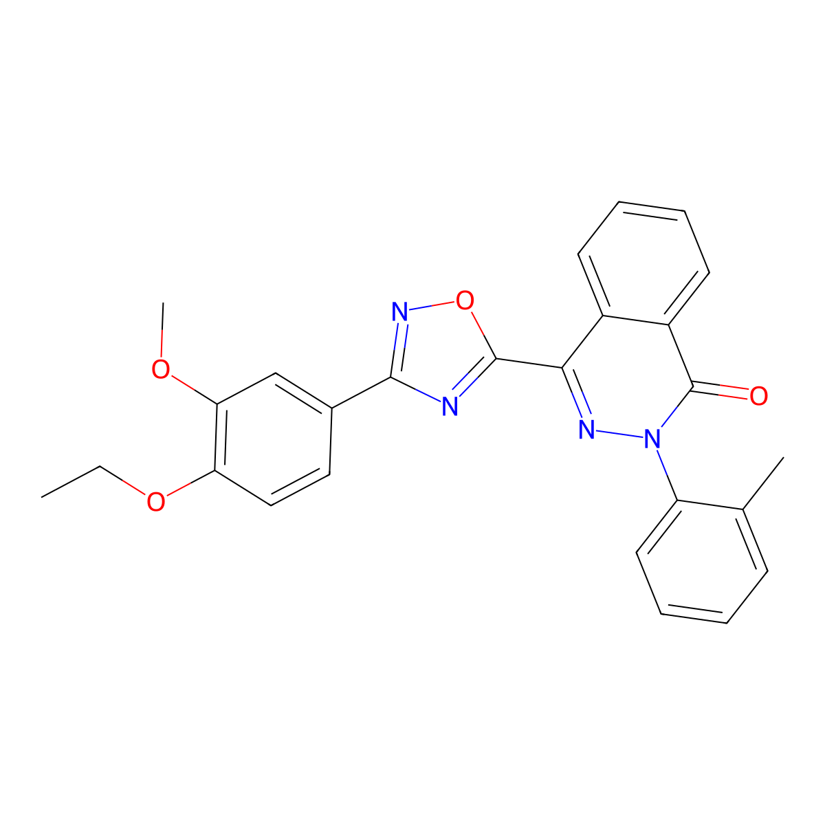 4-[3-(4-ethoxy-3-methoxyphenyl)-1,2,4-oxadiazol-5-yl]-2-(2-methylphenyl)phthalazin-1(2H)-one molecular structure, CAS 1291838-53-3