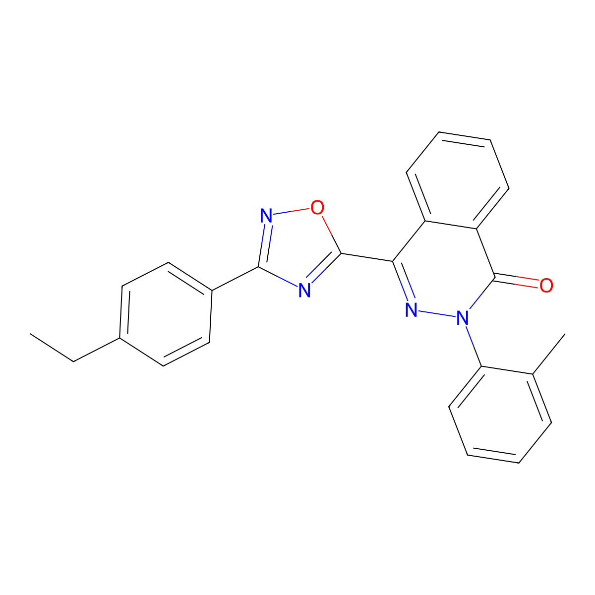 4-[3-(4-ethylphenyl)-1,2,4-oxadiazol-5-yl]-2-(2-methylphenyl)phthalazin-1(2H)-one molecular structure, CAS 1291838-55-5