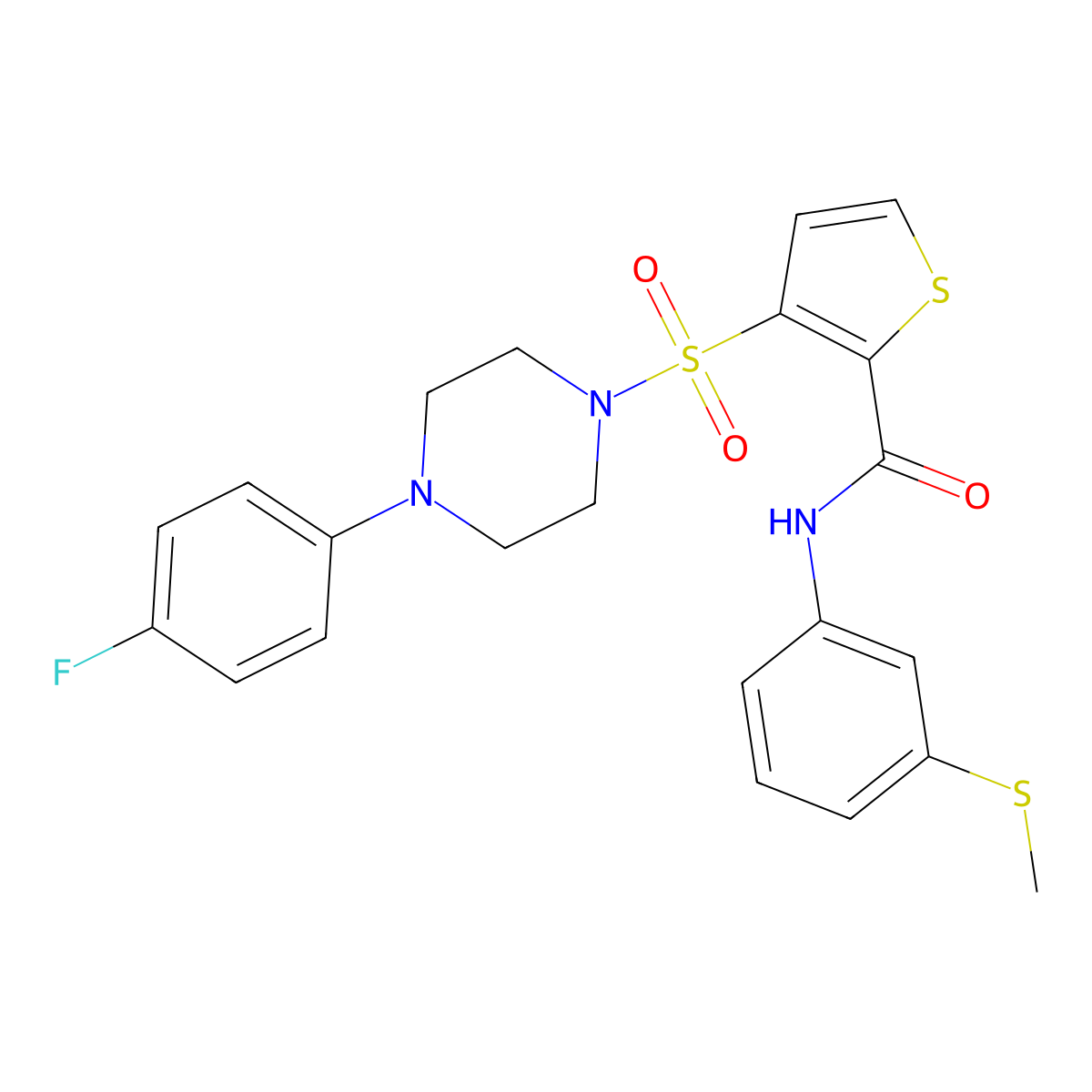 3-{[4-(4-fluorophenyl)piperazin-1-yl]sulfonyl}-N-[3-(methylsulfanyl)phenyl]thiophene-2-carboxamide molecular structure, CAS 1291838-59-9