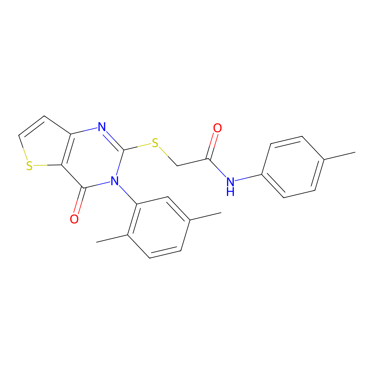 2-{[3-(2,5-dimethylphenyl)-4-oxo-3,4-dihydrothieno[3,2-d]pyrimidin-2-yl]sulfanyl}-N-(4-methylphenyl)acetamide molecular structure, CAS 1291838-62-4