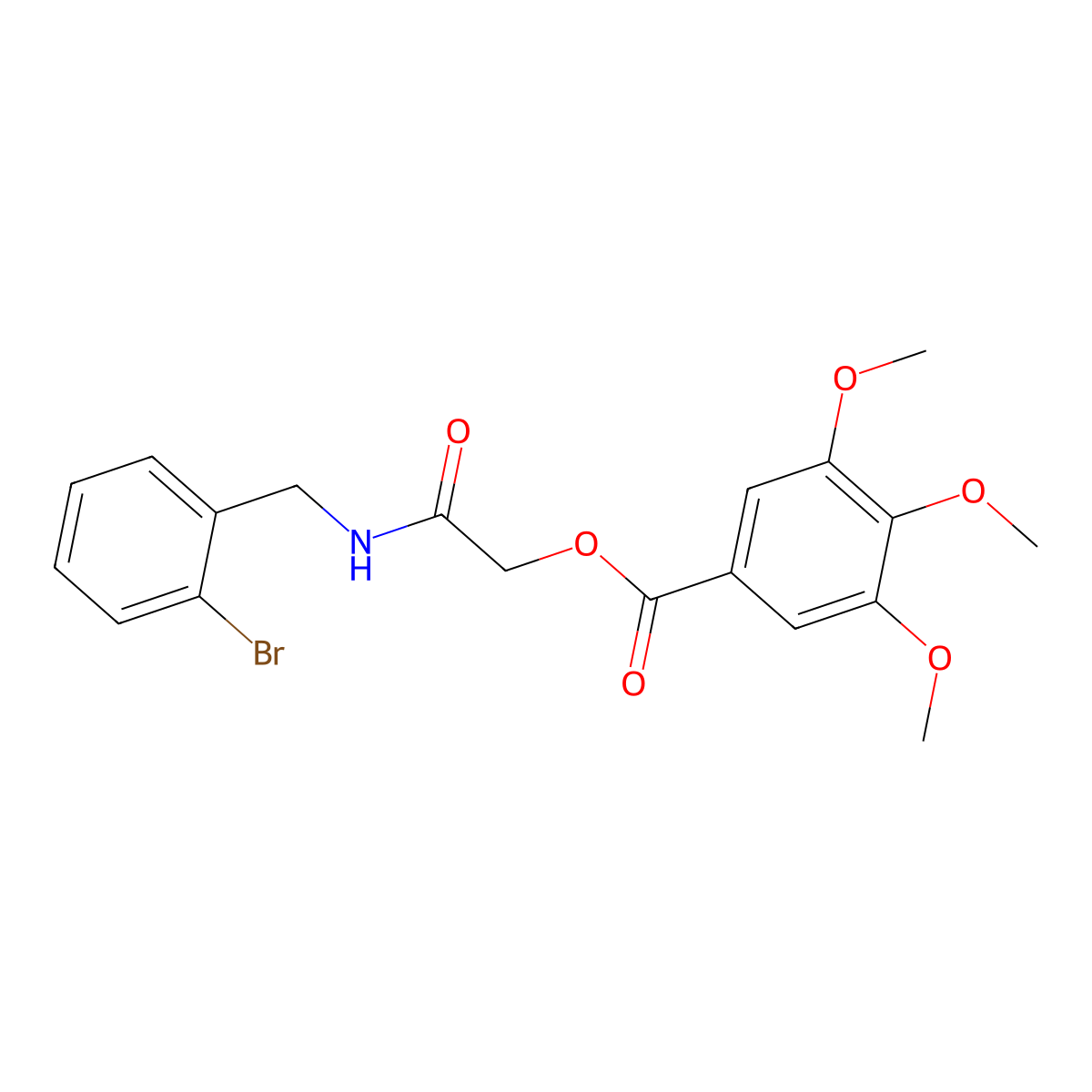 2-((2-Bromobenzyl)amino)-2-oxoethyl 3,4,5-trimethoxybenzoate molecular structure, CAS 1291838-89-5