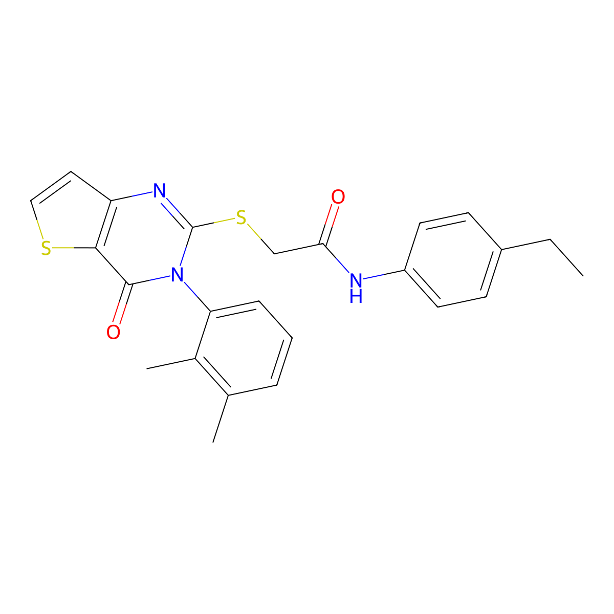 2-{[3-(2,3-dimethylphenyl)-4-oxo-3,4-dihydrothieno[3,2-d]pyrimidin-2-yl]sulfanyl}-N-(4-ethylphenyl)acetamide molecular structure, CAS 1291839-05-8