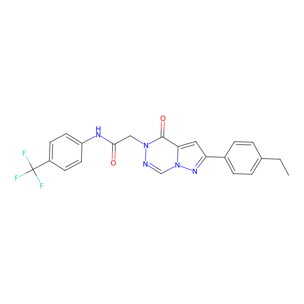 2-[2-(4-ethylphenyl)-4-oxopyrazolo[1,5-d][1,2,4]triazin-5(4H)-yl]-N-[4-(trifluoromethyl)phenyl]acetamide molecular structure, CAS 1291839-16-1