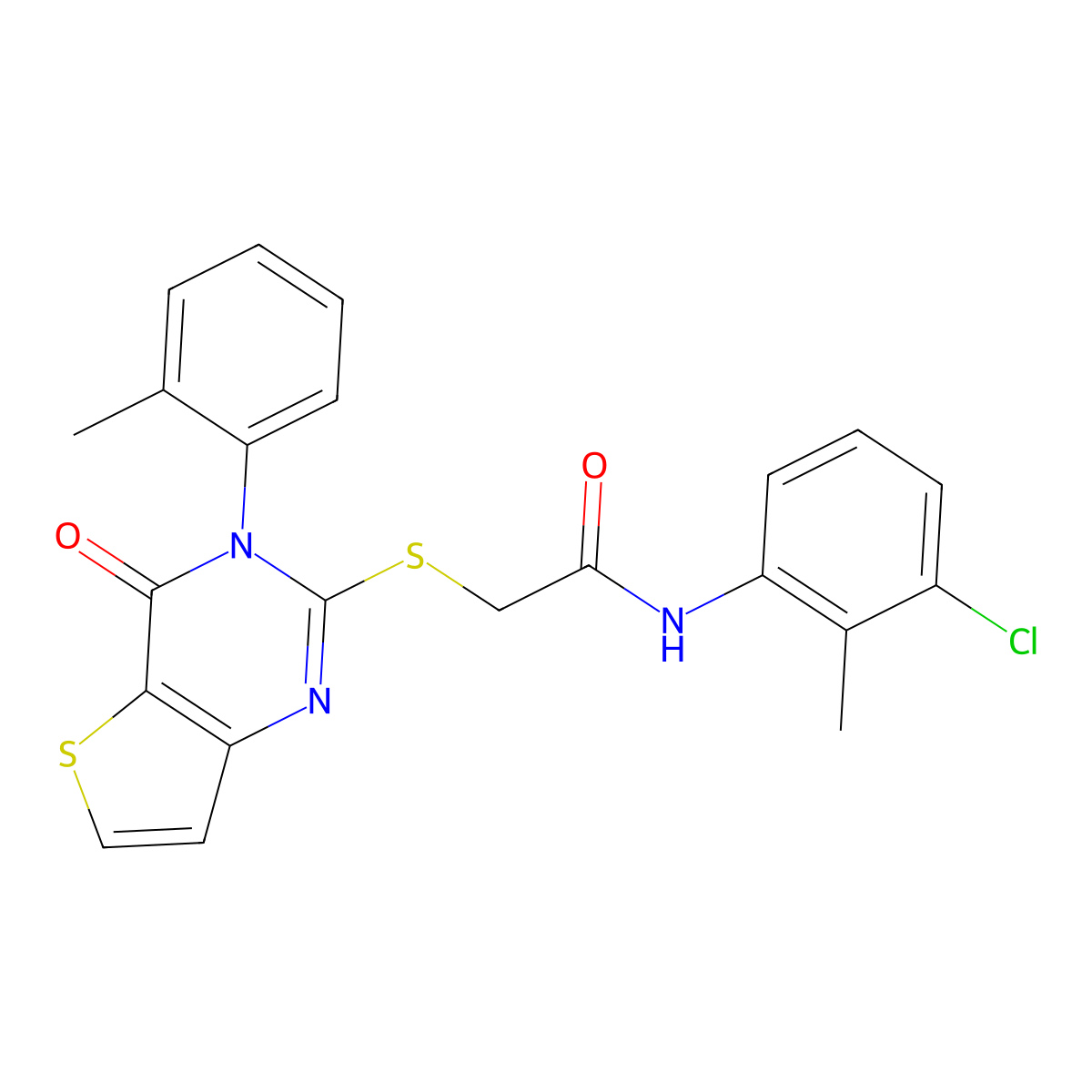 N-(3-chloro-2-methylphenyl)-2-{[3-(2-methylphenyl)-4-oxo-3,4-dihydrothieno[3,2-d]pyrimidin-2-yl]sulfanyl}acetamide molecular structure, CAS 1291839-19-4