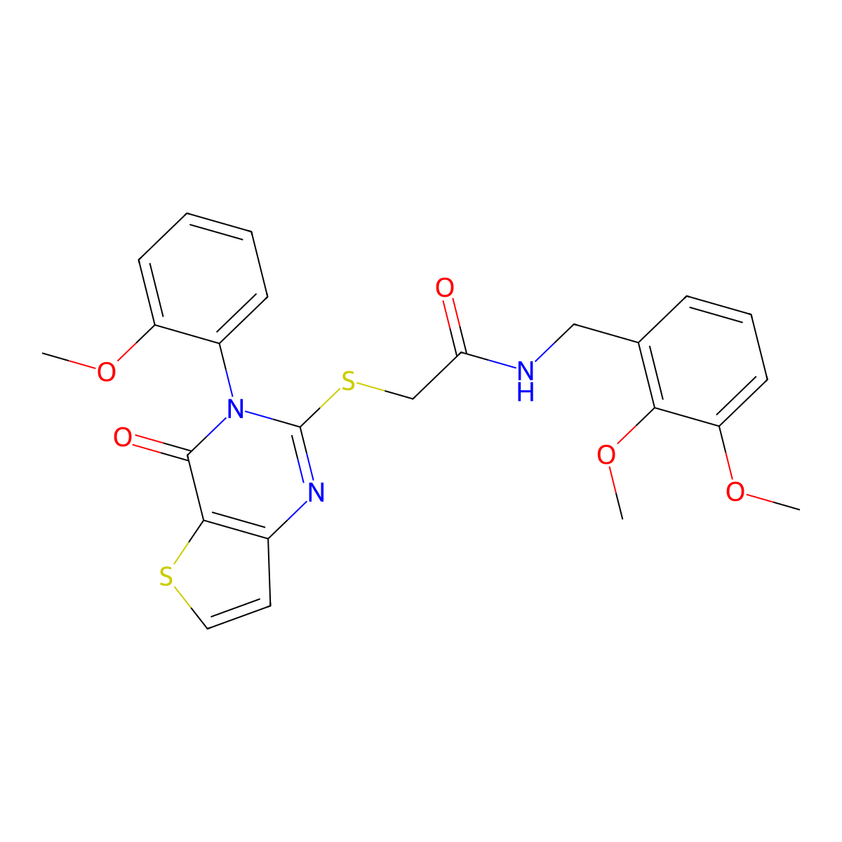 N-(2,3-dimethoxybenzyl)-2-{[3-(2-methoxyphenyl)-4-oxo-3,4-dihydrothieno[3,2-d]pyrimidin-2-yl]sulfanyl}acetamide molecular structure, CAS 1291839-31-0