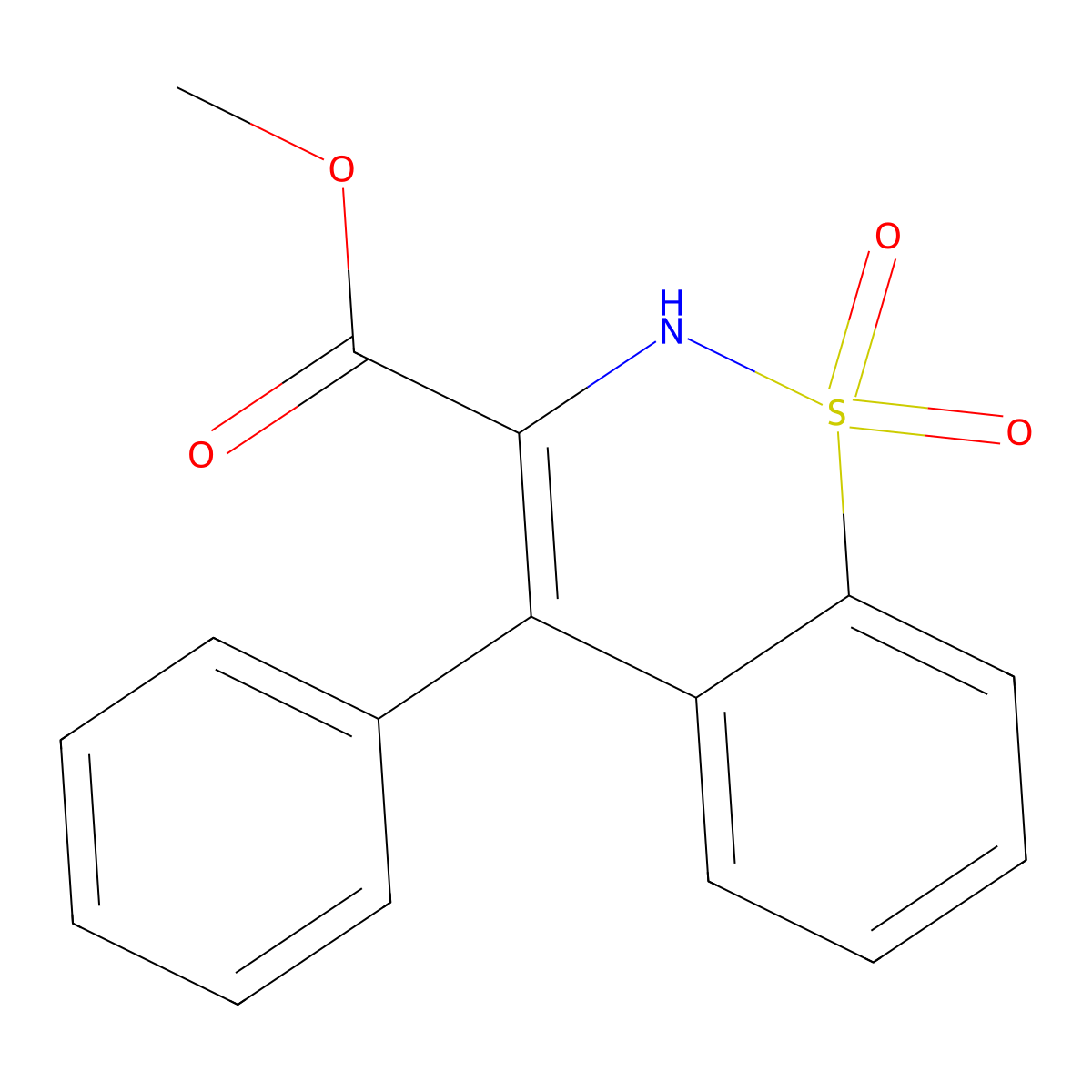 methyl 1,1-dioxo-4-phenyl-2H-1lambda6,2-benzothiazine-3-carboxylate molecular structure, CAS 1291839-86-5