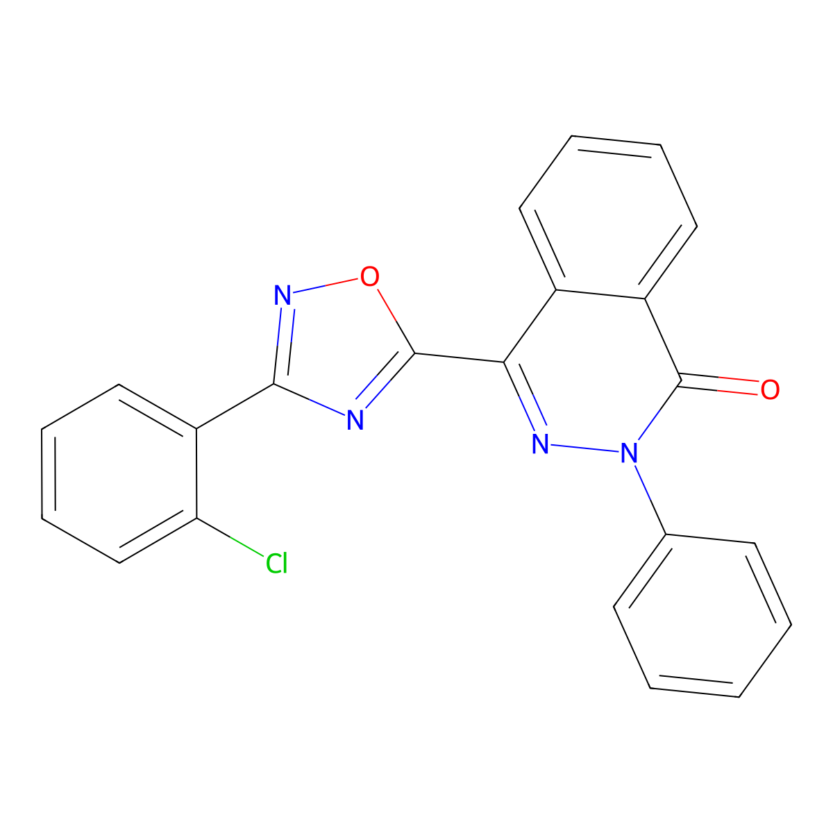 4-[3-(2-chlorophenyl)-1,2,4-oxadiazol-5-yl]-2-phenylphthalazin-1(2H)-one molecular structure, CAS 1291840-18-0