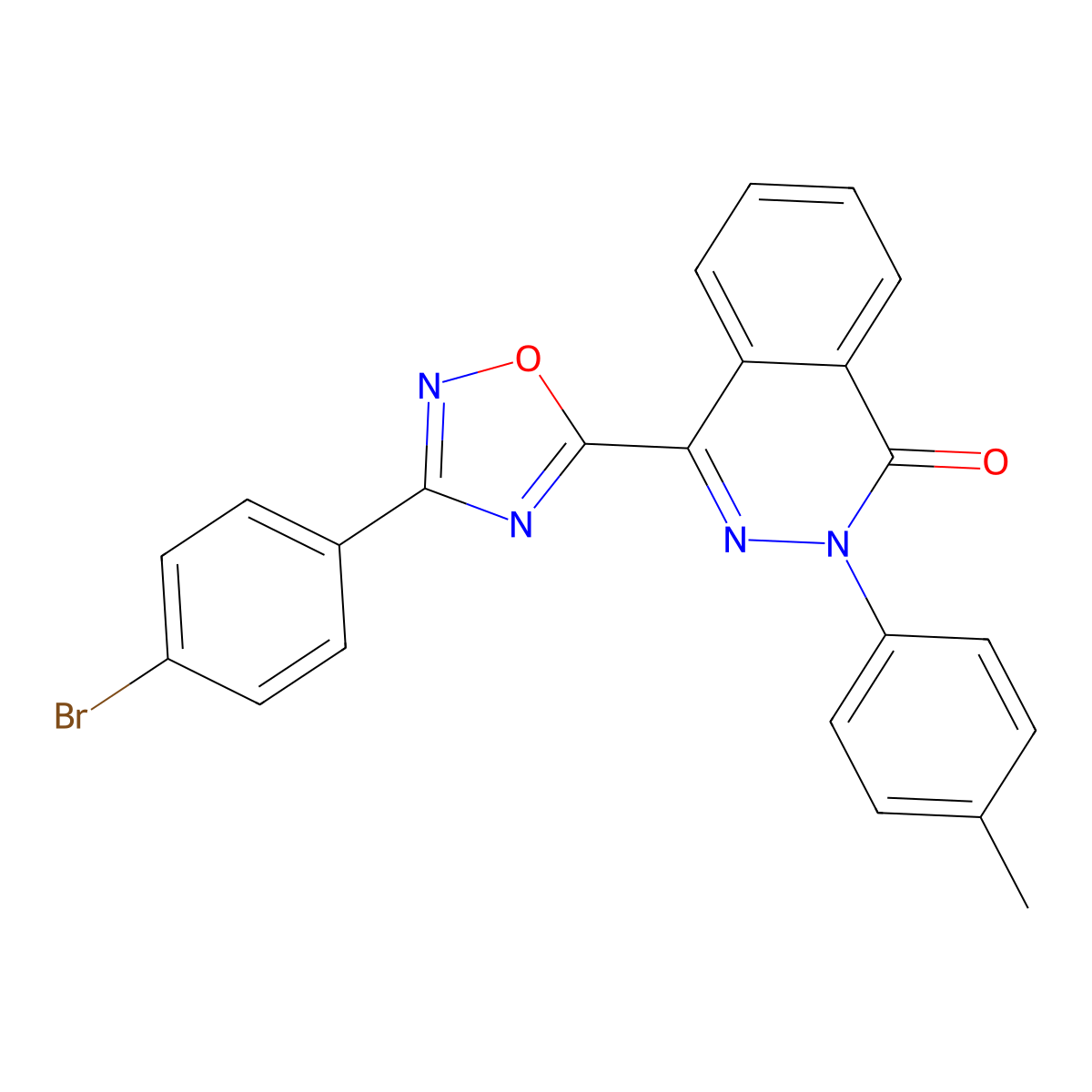 4-[3-(4-bromophenyl)-1,2,4-oxadiazol-5-yl]-2-(4-methylphenyl)phthalazin-1(2H)-one molecular structure, CAS 1291840-25-9