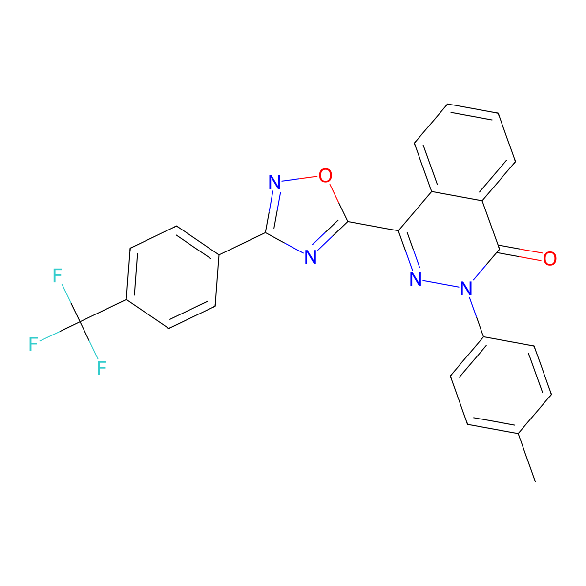 2-(p-tolyl)-4-(3-(4-(trifluoromethyl)phenyl)-1,2,4-oxadiazol-5-yl)phthalazin-1(2H)-one molecular structure, CAS 1291840-49-7