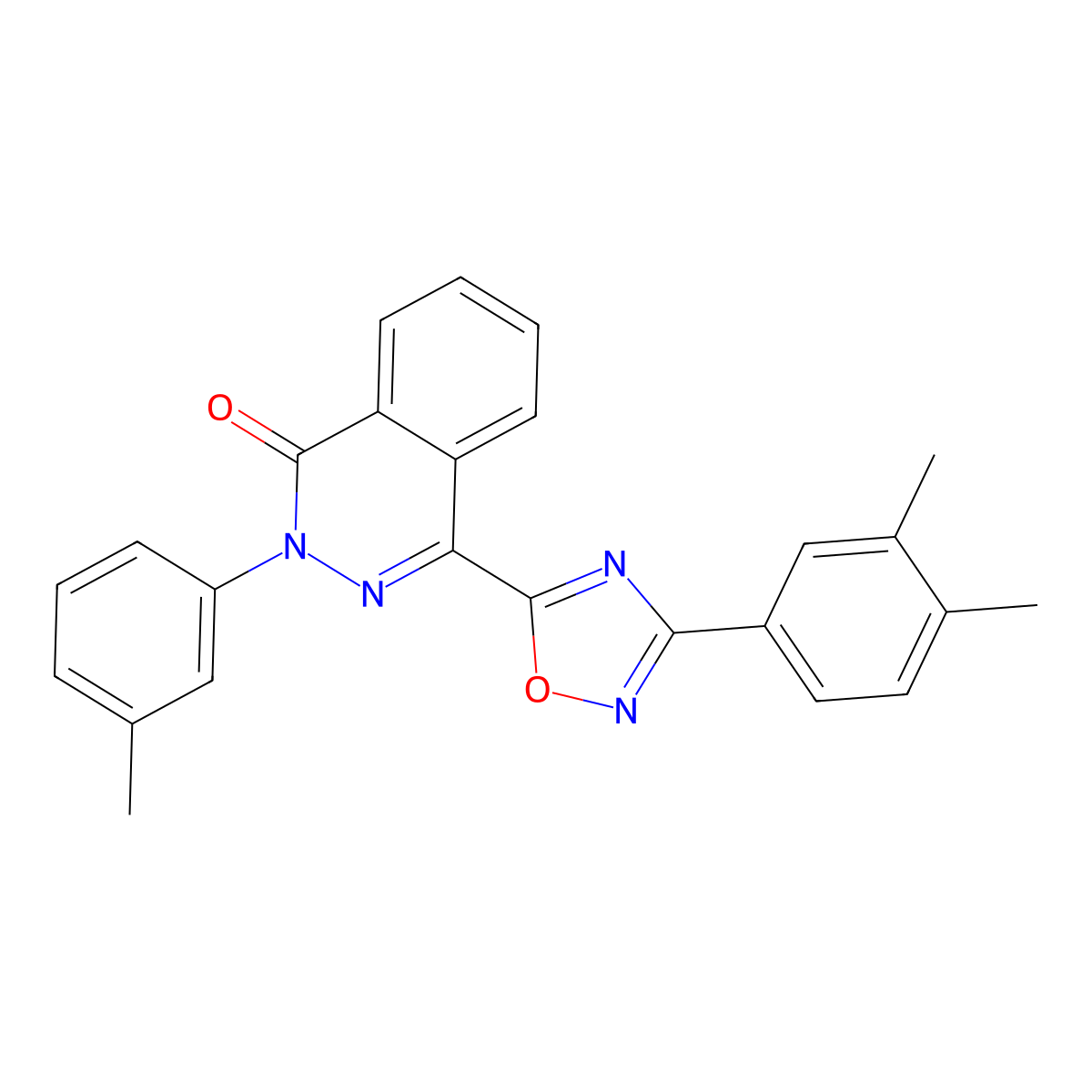 4-[3-(3,4-dimethylphenyl)-1,2,4-oxadiazol-5-yl]-2-(3-methylphenyl)phthalazin-1(2H)-one molecular structure, CAS 1291840-56-6